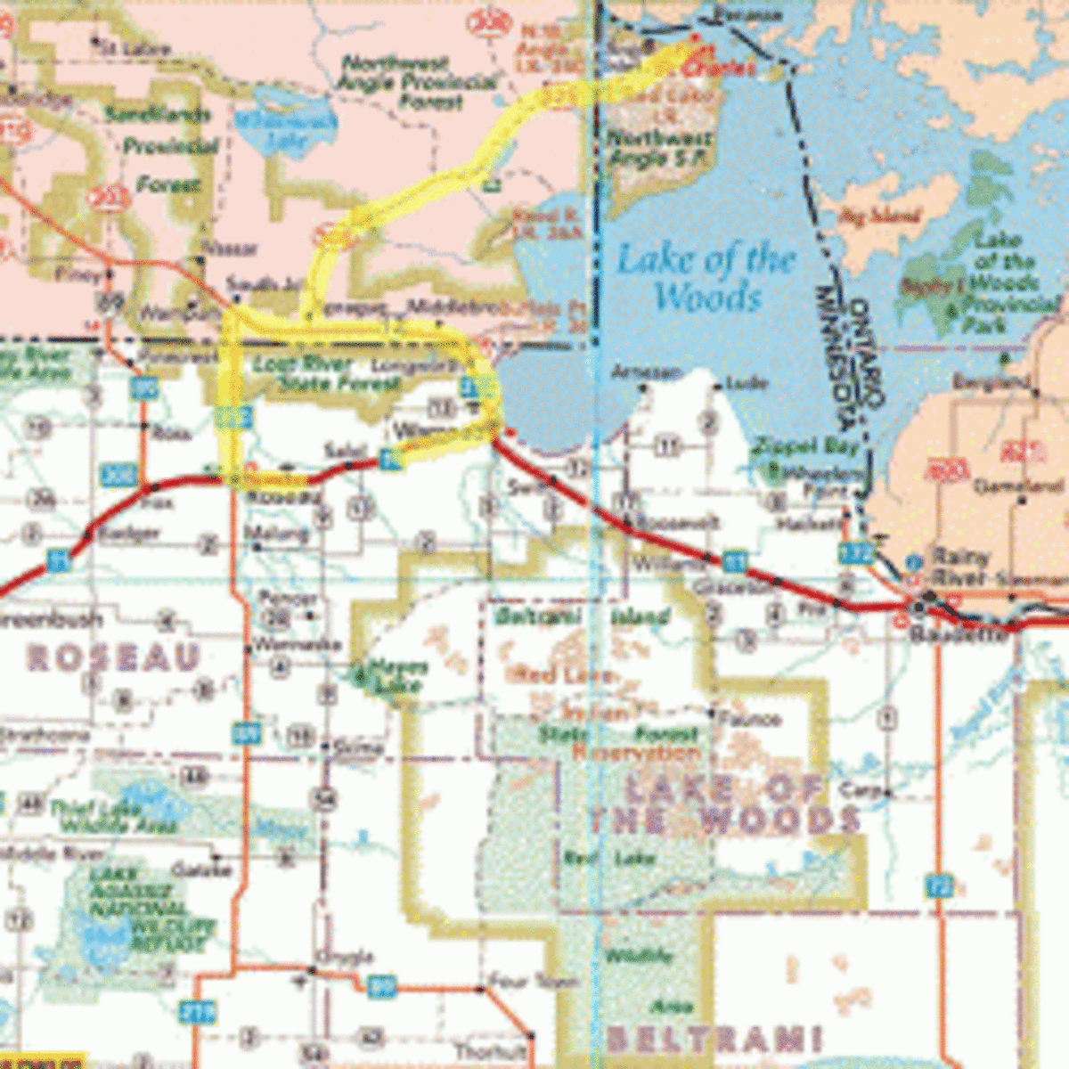 Map of the Northwest Angle