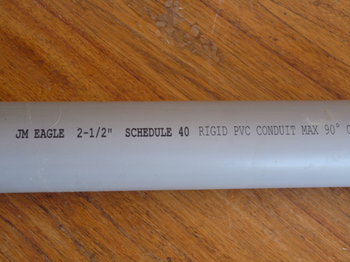 2 1/2 Inch, Schedule 40, Rigid PVC conduit.  UV protection