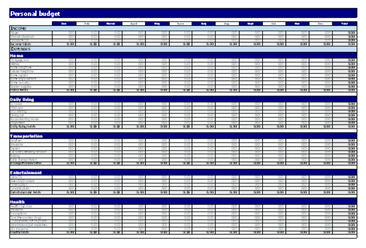 Free Household Budget and Expenses Spreadsheets and Templates
