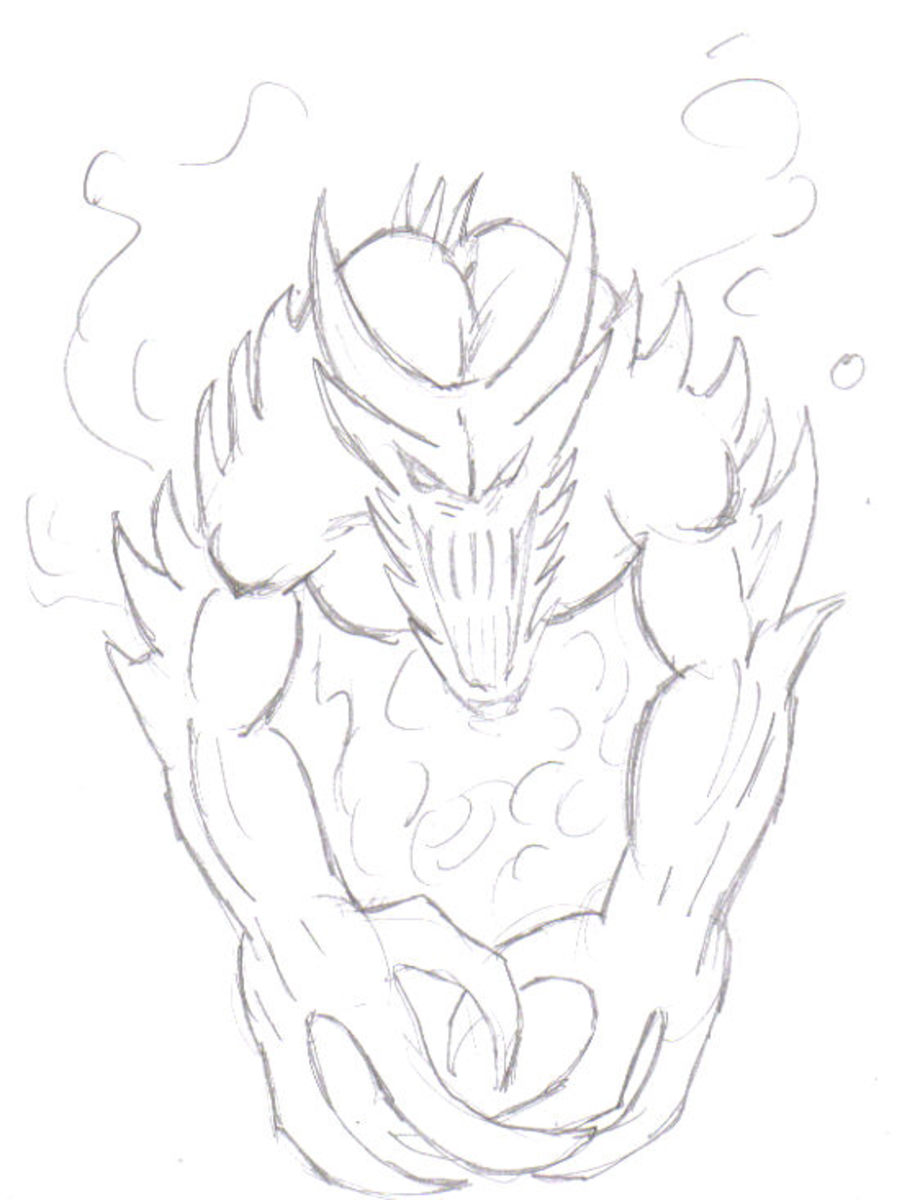By tracing over your demon drawing you can make it better with an open mind.