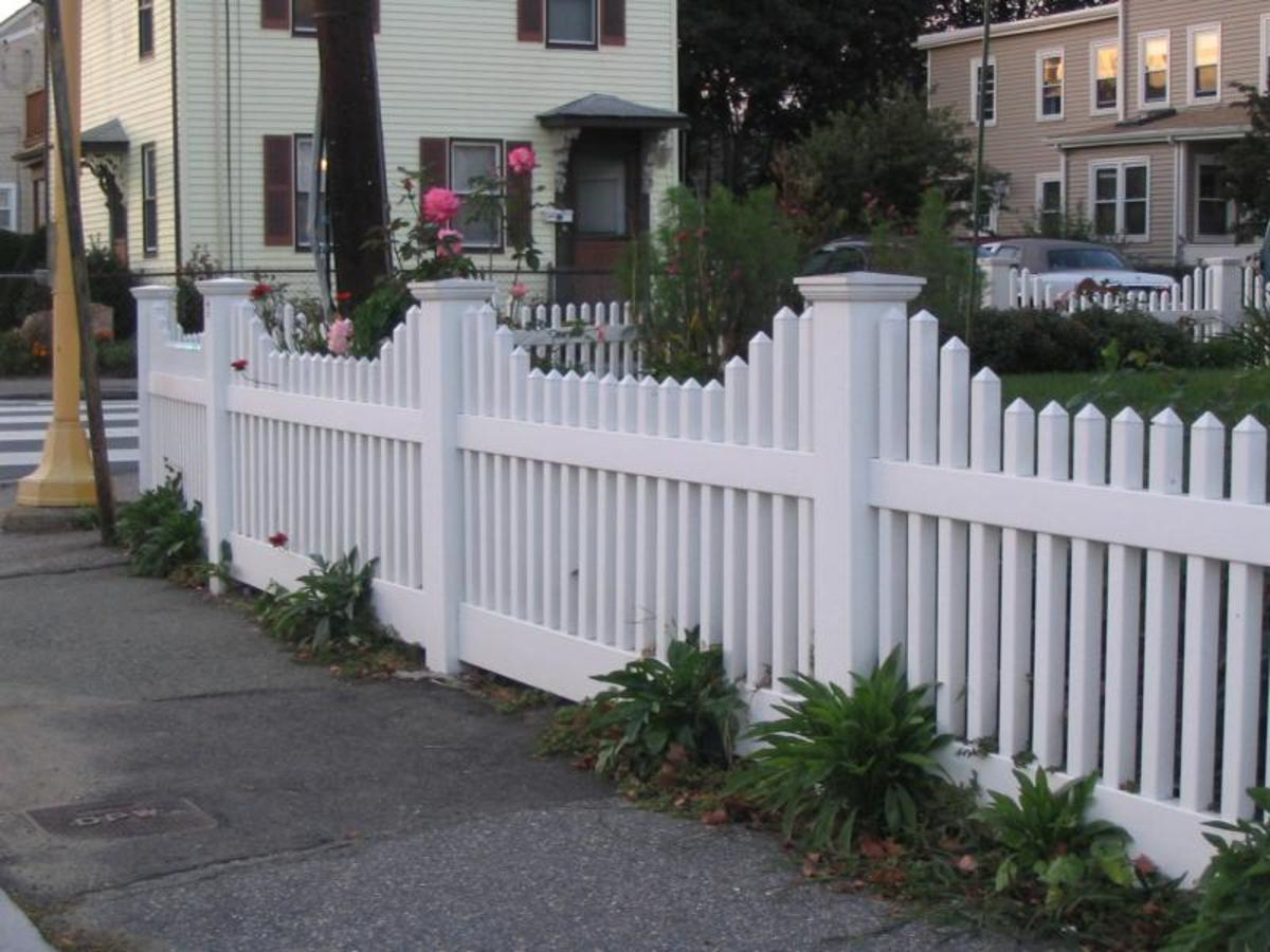 White Picket Fence with Scalloped Design 