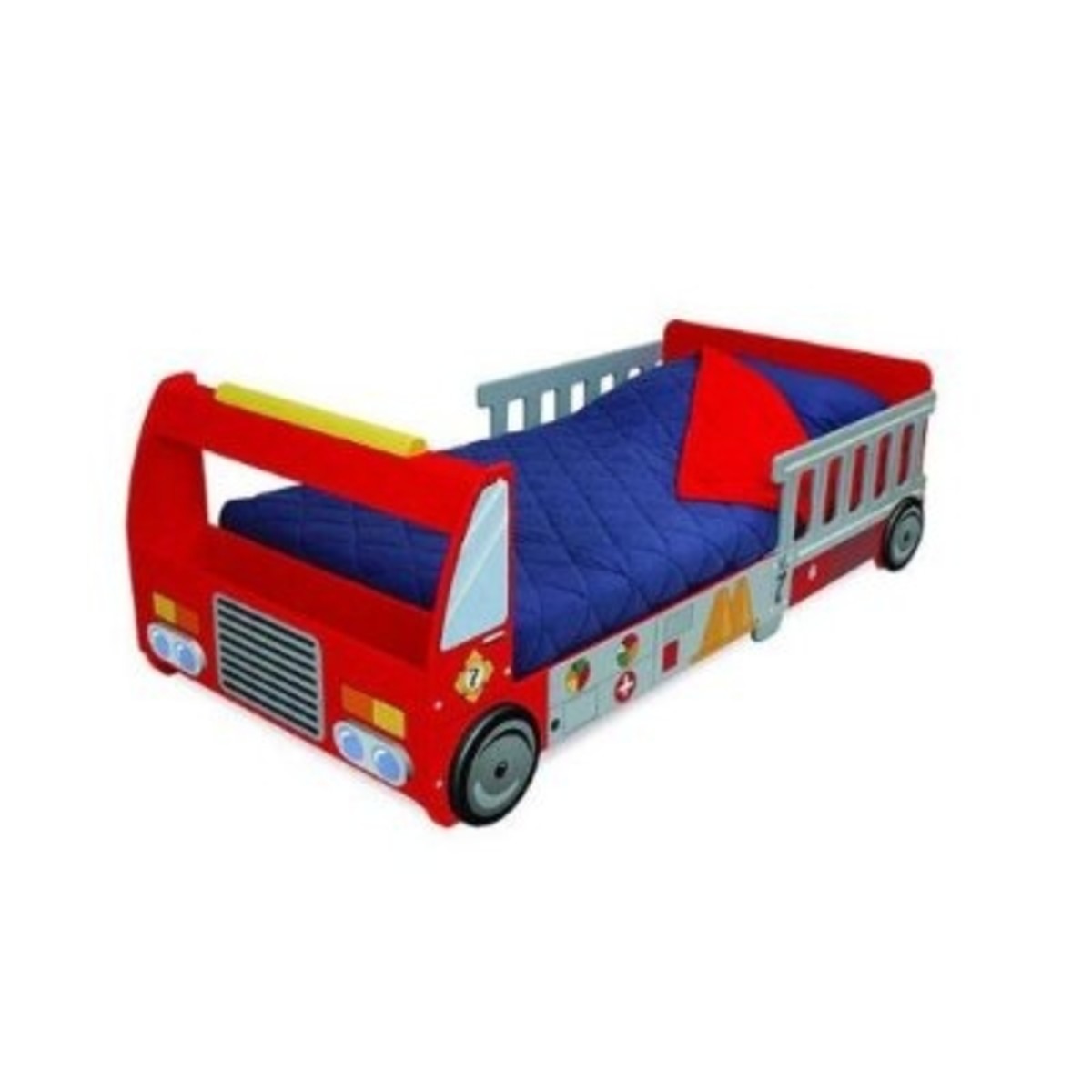 KidKraft Fire Truck Toddler Cot Bed - suitable for children 24 months to 6 years.