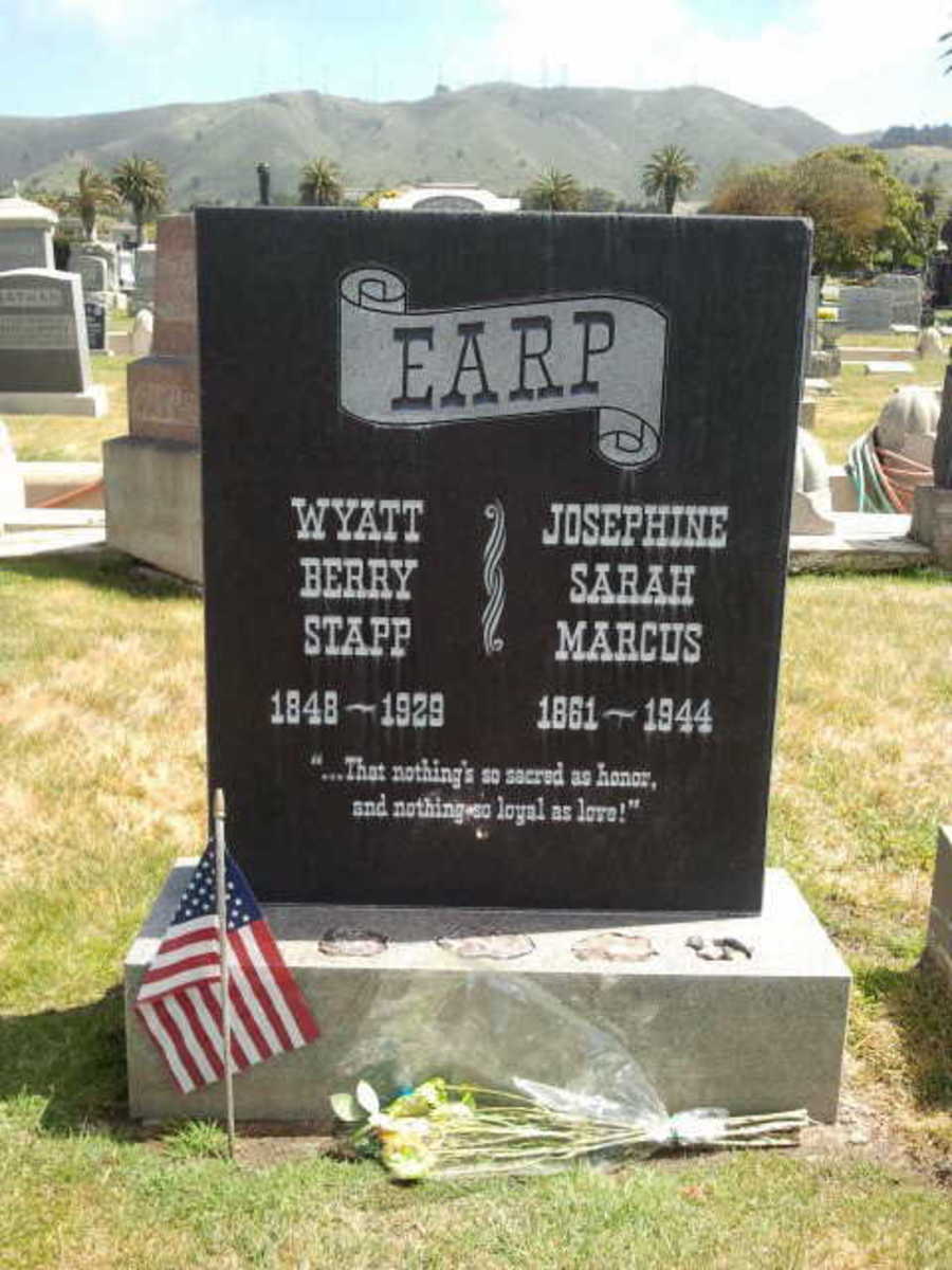 Headstone of Wyatt and Josephine Earp