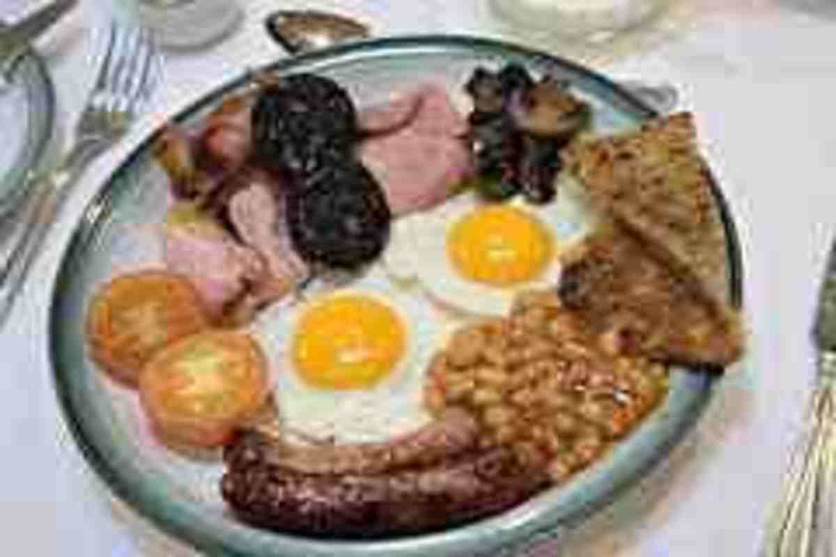 A Full English Breakfast - Bacon and Eggs  A British Tradition