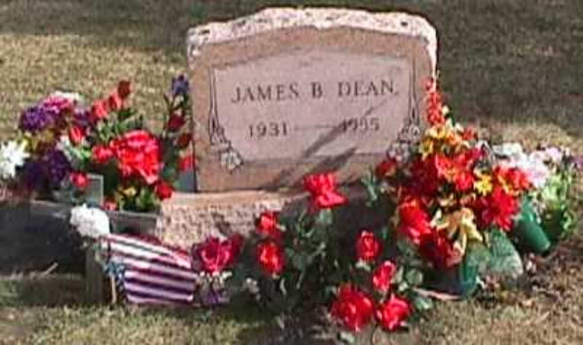 The grave site of James Dean where there is said to be a high level of paranormal activity. 
