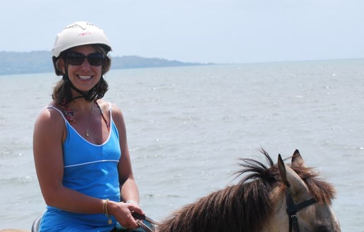 Enjoying horseback riding in Fiji