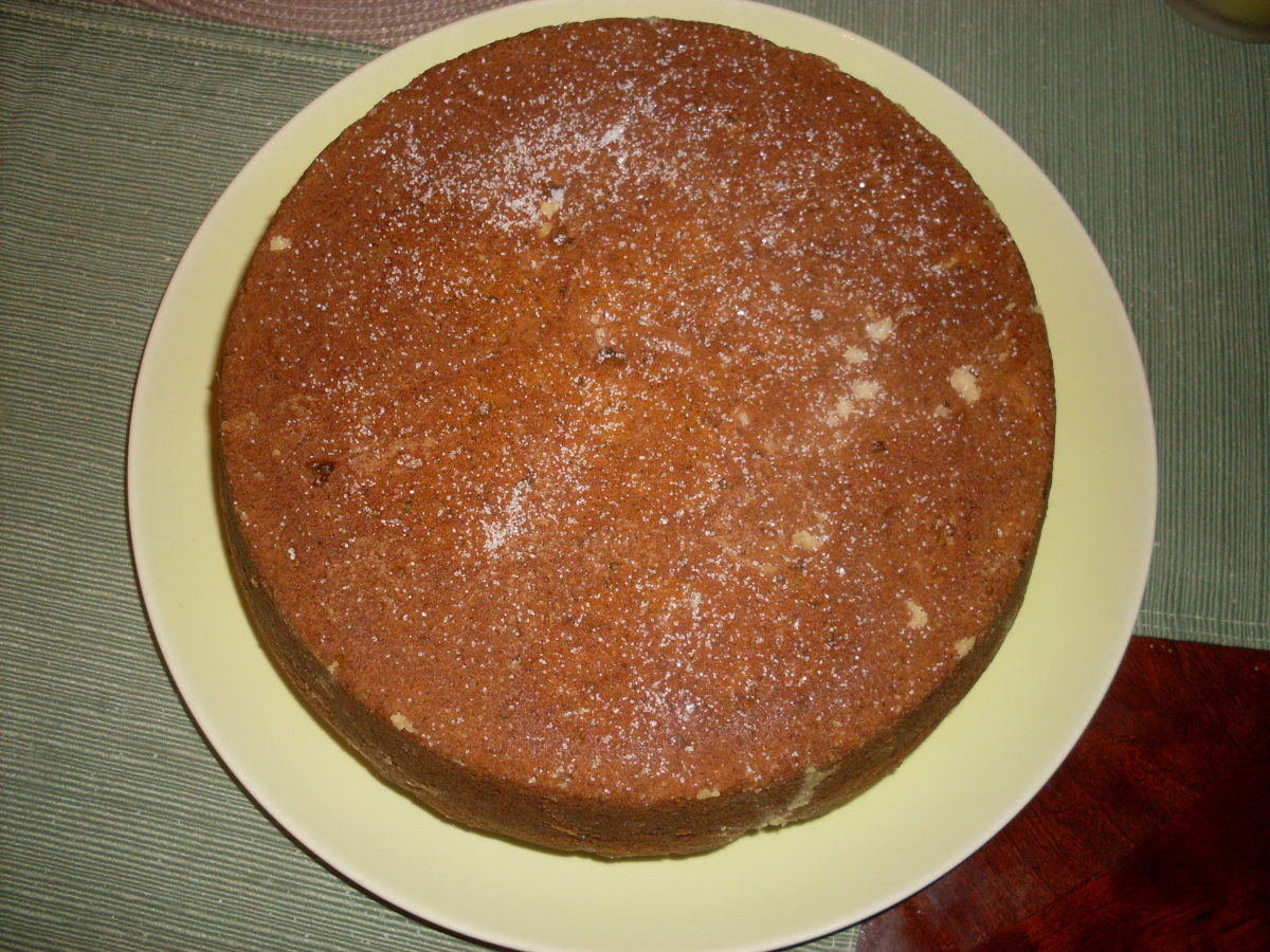 Pumpkin cake with a little extra sugar sprinkled on top.