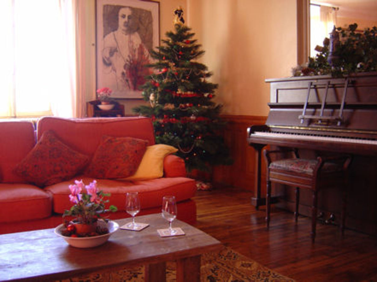 Our living room at Christmas. Piano, WIFI, TV, video, CD player. Catch? You have to share it with us!