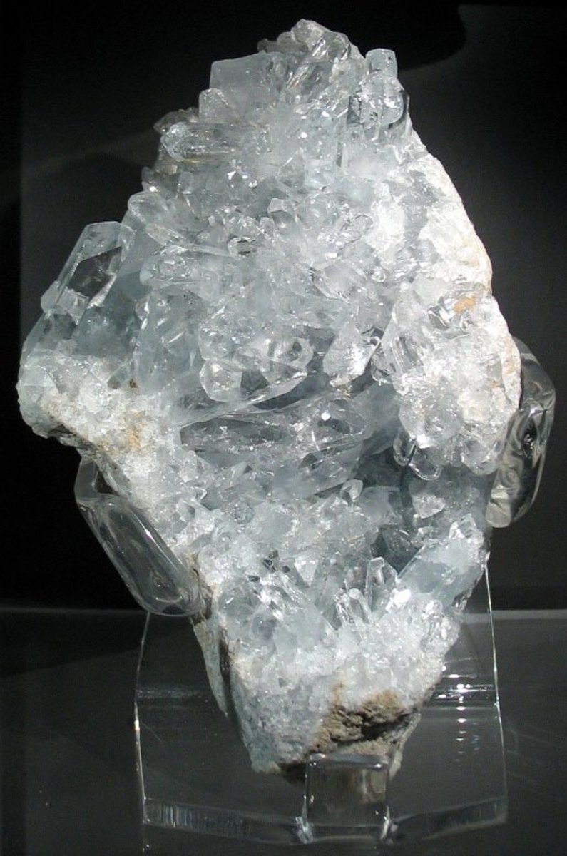 Minerals native to Pennsylvania–this celestine is from Madagascar.