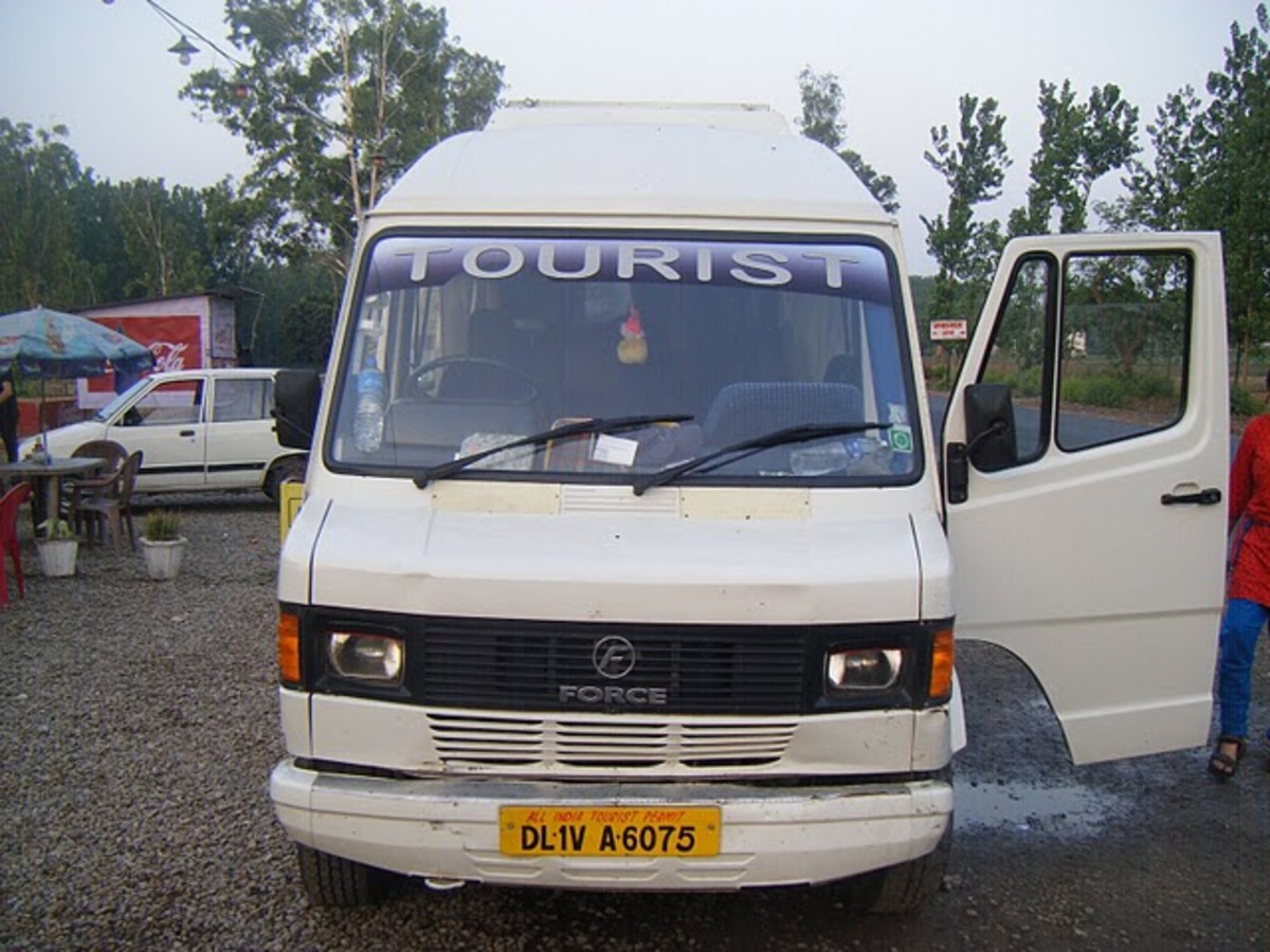 For Chakrata friends - A tourist van from Delhi on its way to Chakrata Kalsi check post in Uttaranchal.
