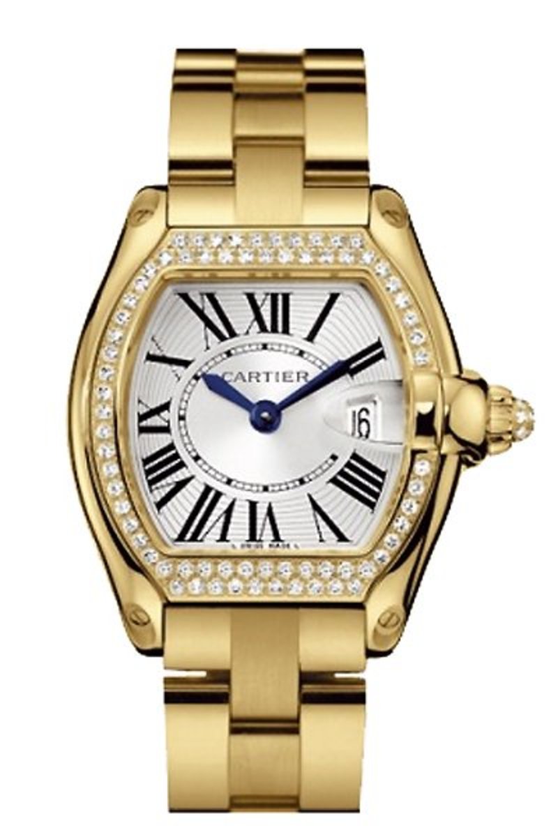 CARTIER GOLD WATCH WITH DIAMONDS