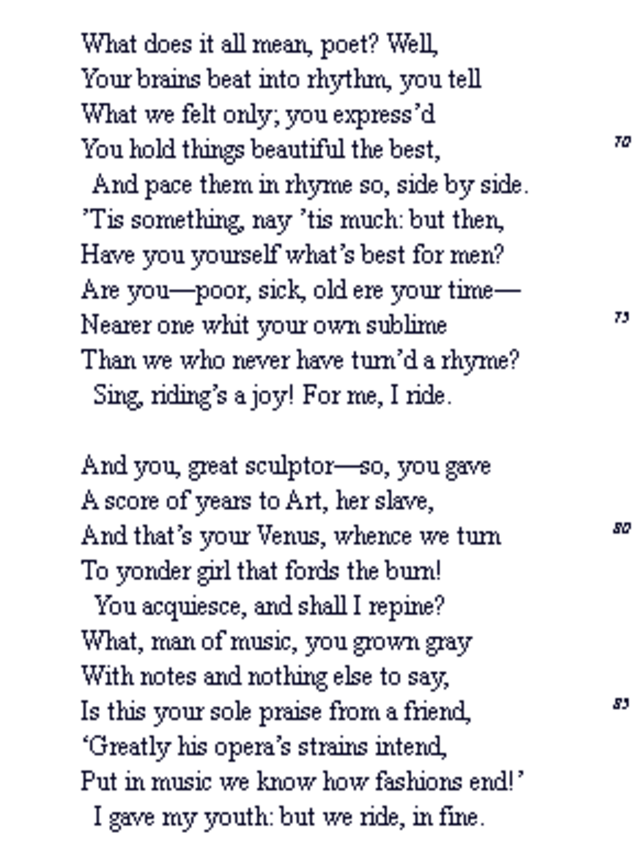 Analysis Of Poem The Last Ride Together By Robert Browning Owlcation Education