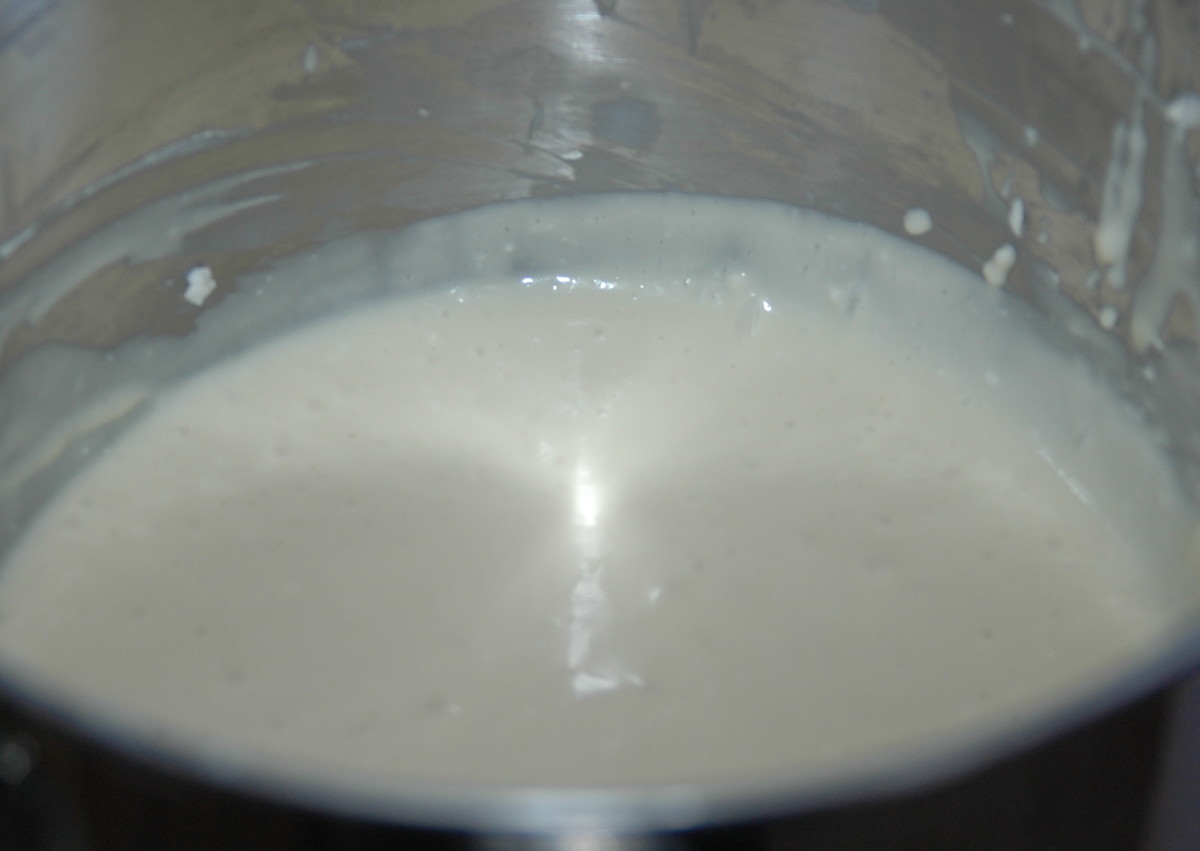 Blend cheesecake batter until smooth