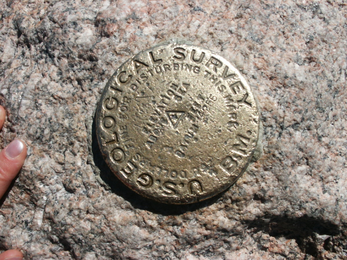 The Geological Survey Mark on the top of Longs. When you see this, you know you're at the top!