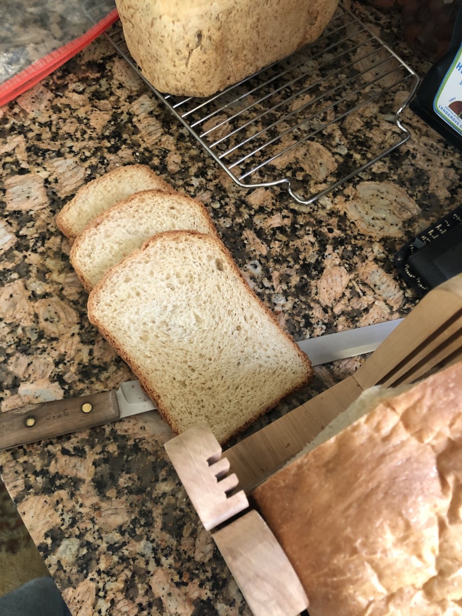 I cut the loaf in half and freeze it.