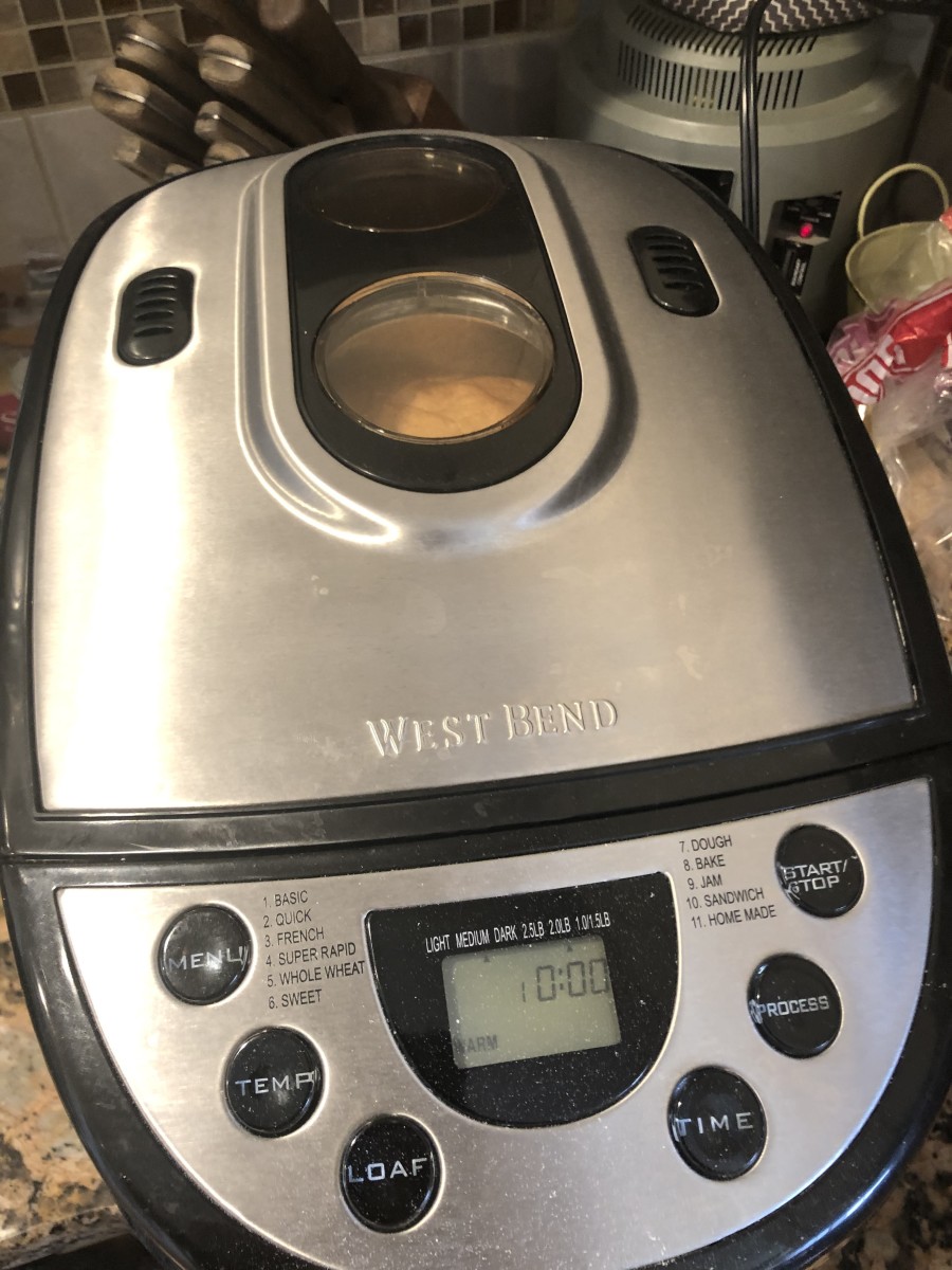This is our West Bend bread machine.