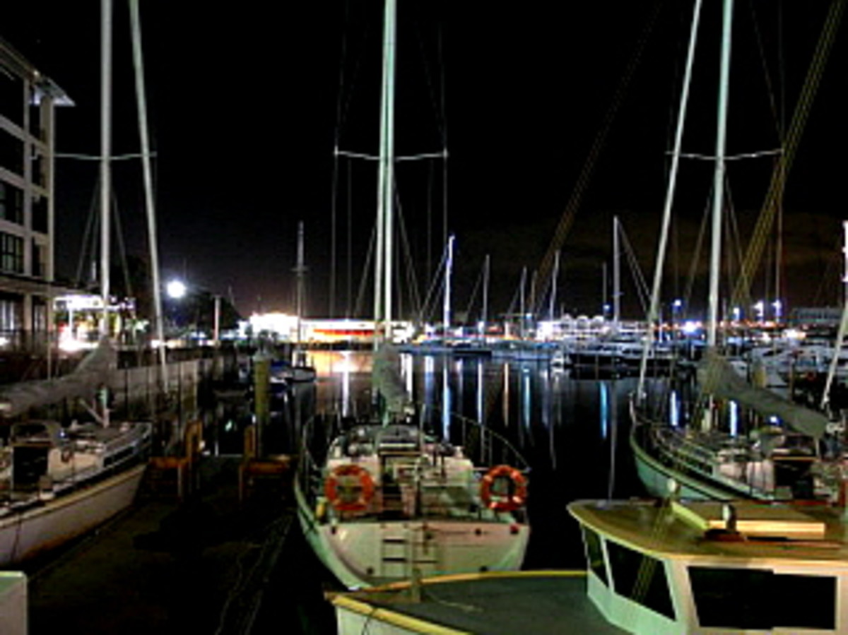 Viaduct Harbour at night