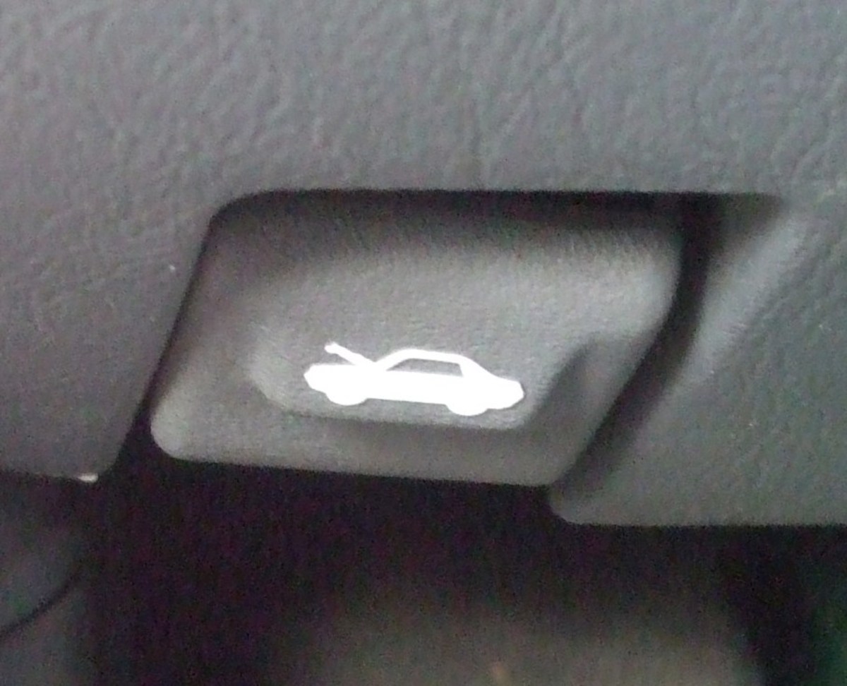 The picture on a lever for releasing the car hood.