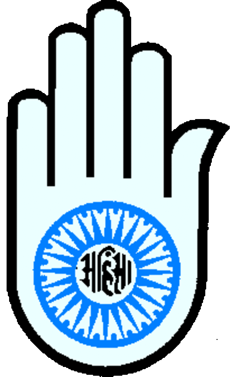 The hand with Janism, Hinduism, and Buddhism influences.