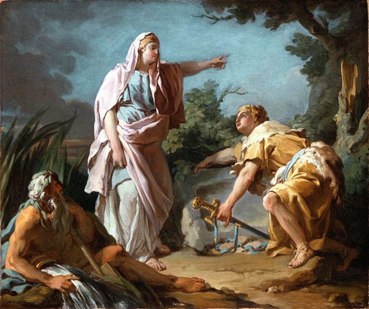 Theseus Recovering His Father's Sword - Nicolas-Guy Brenet (1728–1792) - PD-art-100