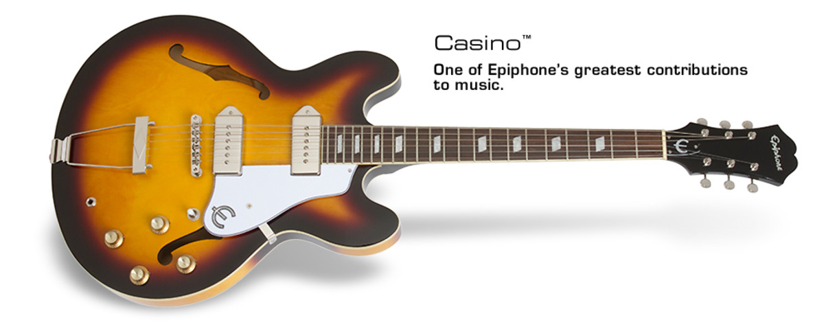 epiphone black n blu casino guitar