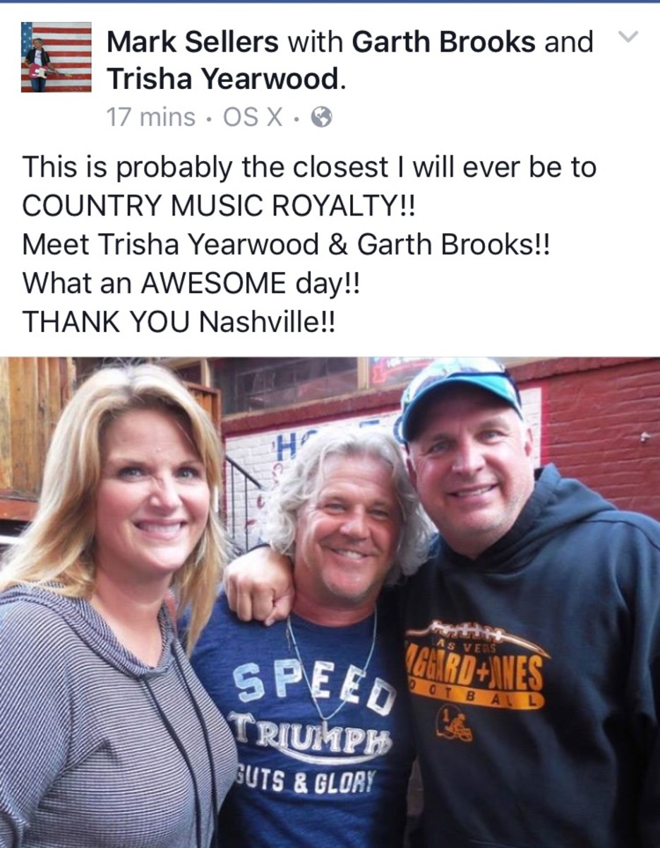 Mark met Garth Brooks and Tricia Yearwood on the same day this article was published. I officially declare September 7th, Mark Sellers Day!