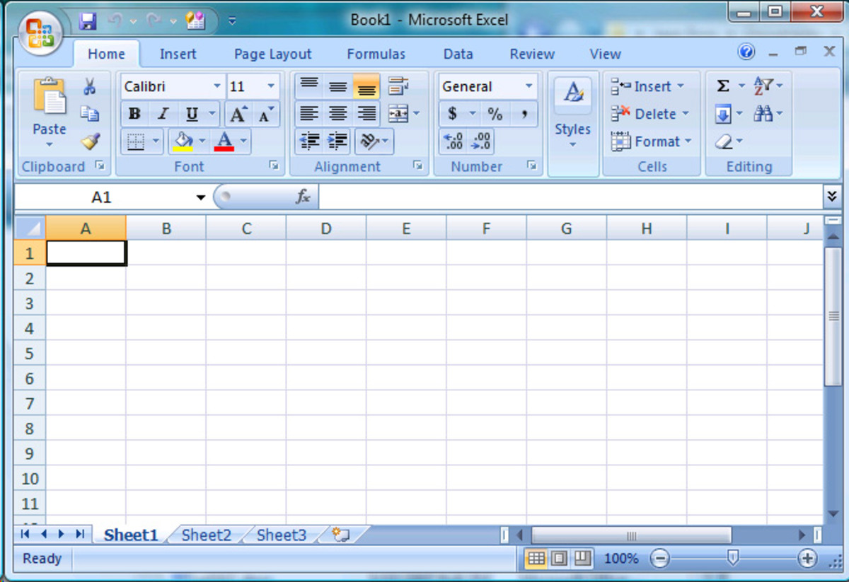 Интерфейс MS excel 2007