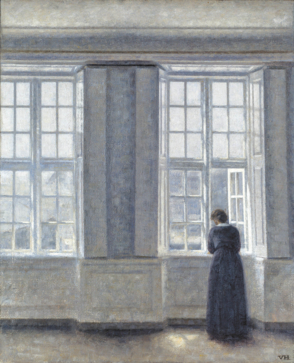 The Tall Windows 1913 (De hje vinduer) by Vilhelm Hammershi | Oil on canvas | Ordrupgaard Museum, Charlottenlund, Denmark