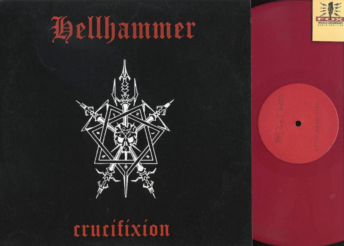 Hellhamer "Crucifixtion" 12" LP Limited to 524 Hand Numbered Copies on Red Vinyl. 