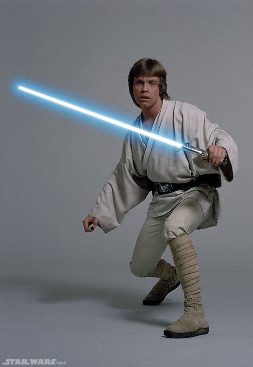 Jedi in the making.  Luke's Jedi costume has not yet evolved into the costume of his predecessors.