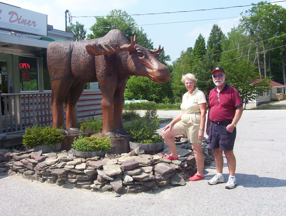 Here I am with a moose in New Hampshire.