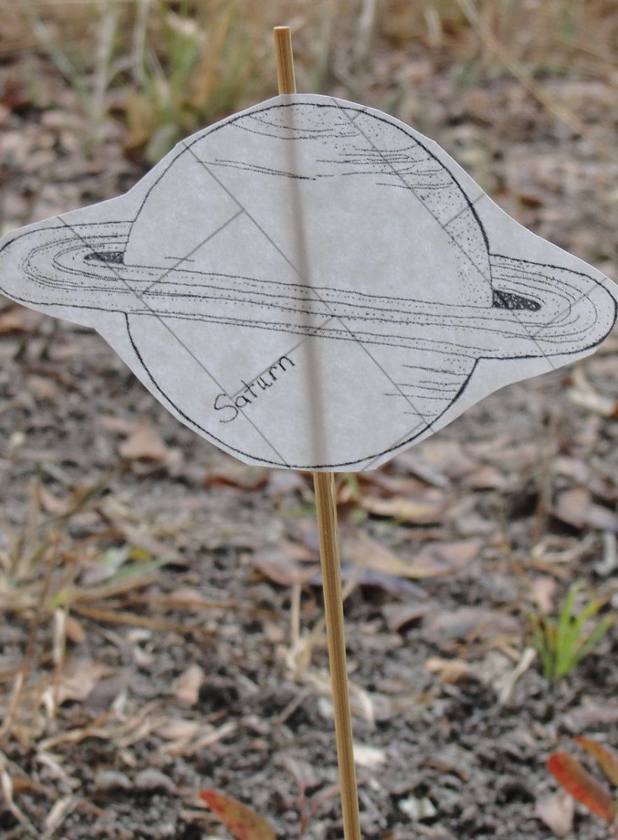 Saturn staked in the ground on our planet walk