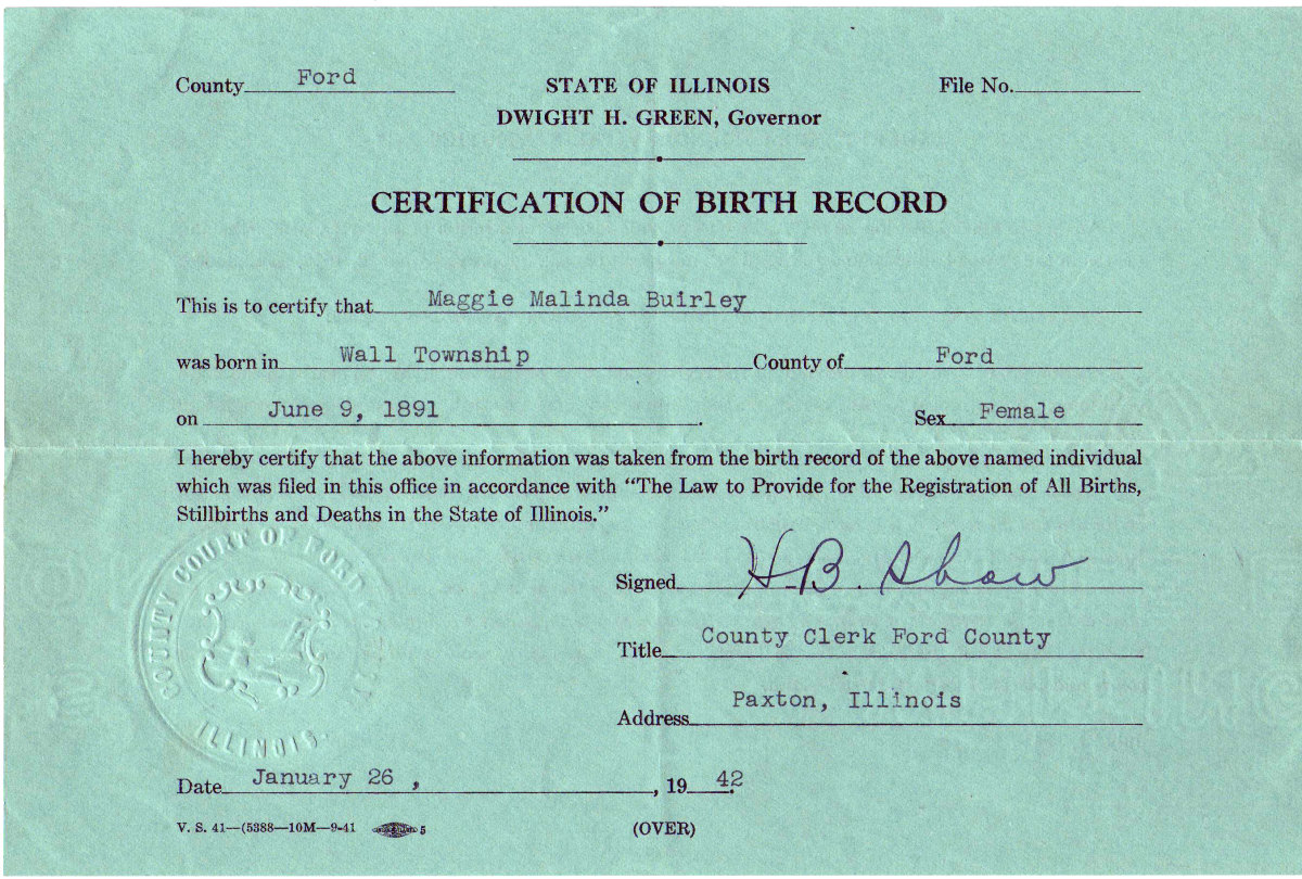 The birth record for my Great-grandmother that finally tore down a brick wall.