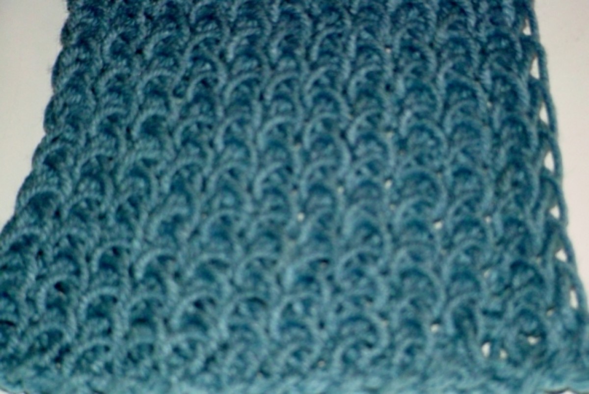 Close-up of the blue scarf.
