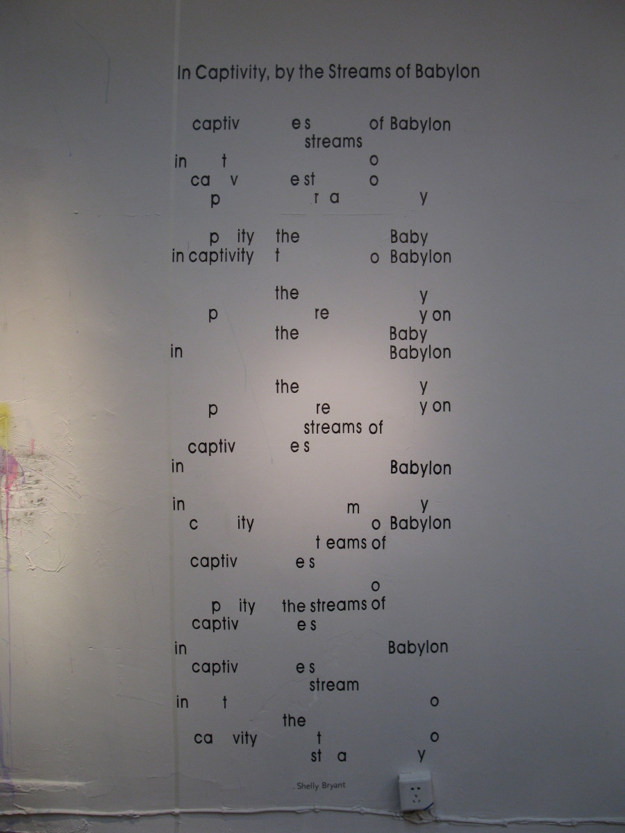 Shelly Bryant's poem "In Captivity, by the Streams of Babylon" at the Things Disappear exhibition organized by the Shanghai Arts Community in May 2011