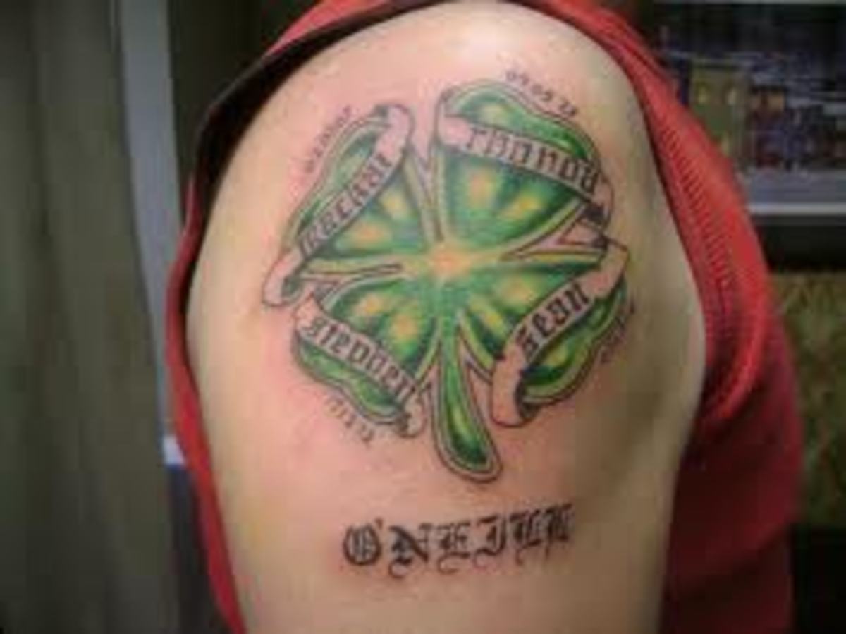 Four Leaf Clover Tattoo Designs And Meanings; Four Leaf Clover Tattoo ...