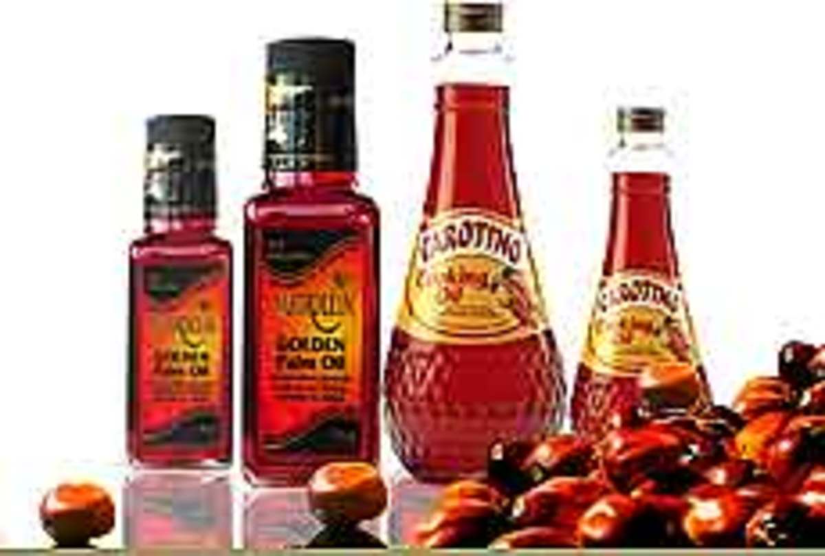 Palm Oil is usually red in color. High in Carotenes.