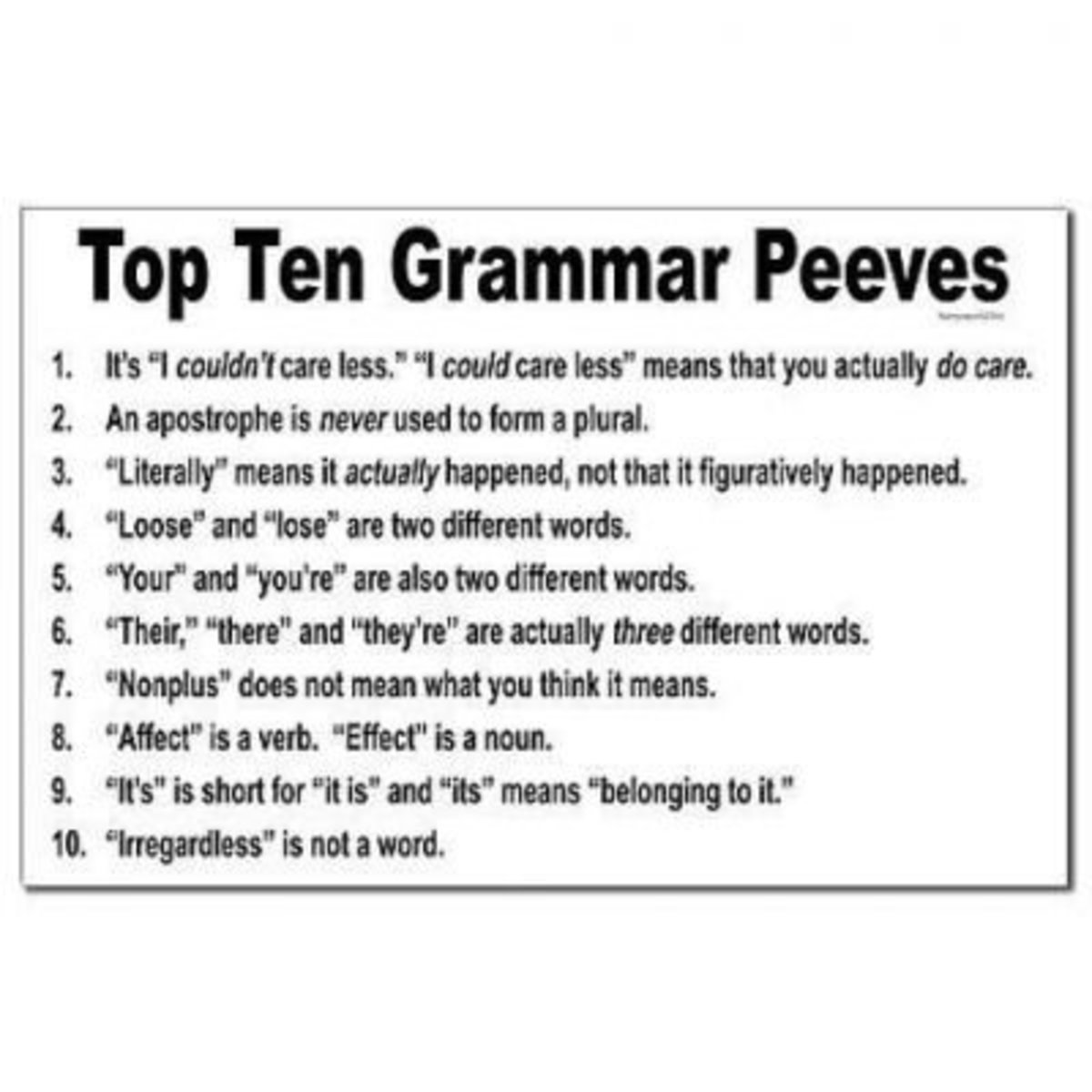 Grammar Peeves