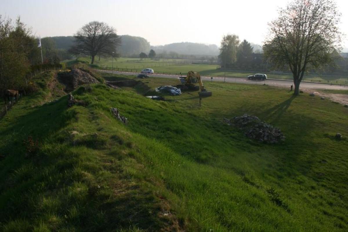 Danevirke earthworks as they appear today across what was the southern mainland boundary - the fortifications have been almost buried over subsequent centuries 