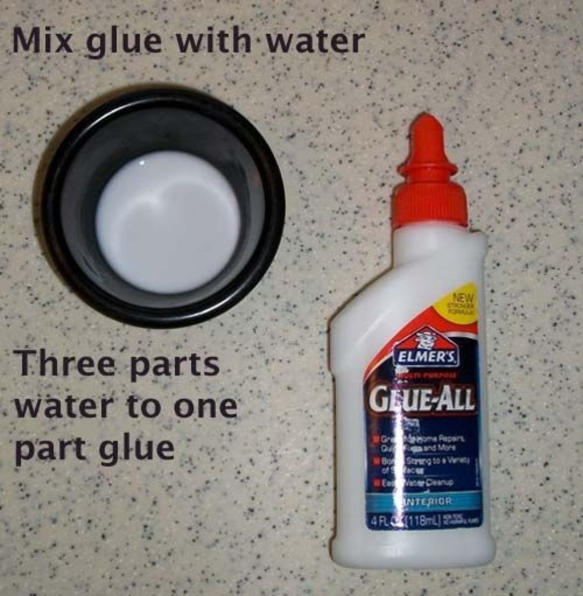 A little glue and water is all that is necessary.