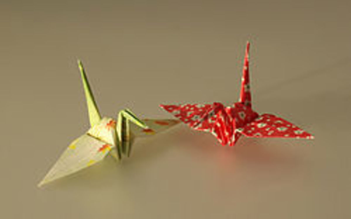Paper cranes, the international symbol of peace.