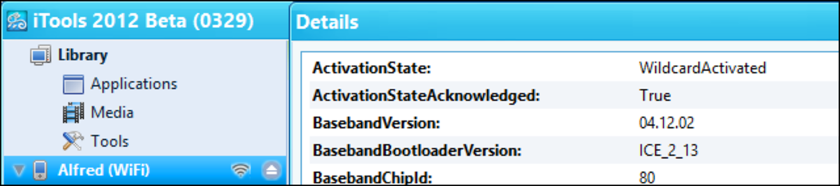 iTools activation status