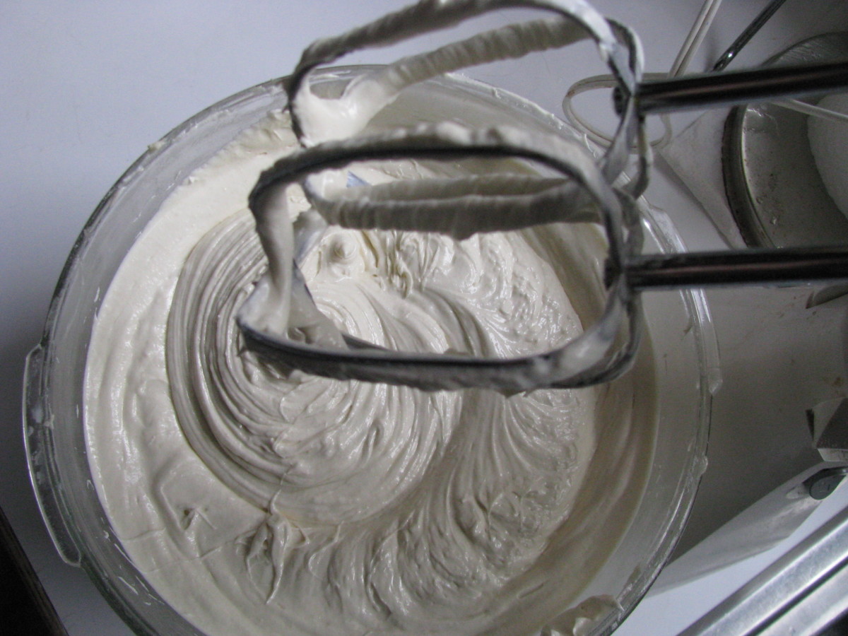 Beat pound cake batter for 5 minutes on high.