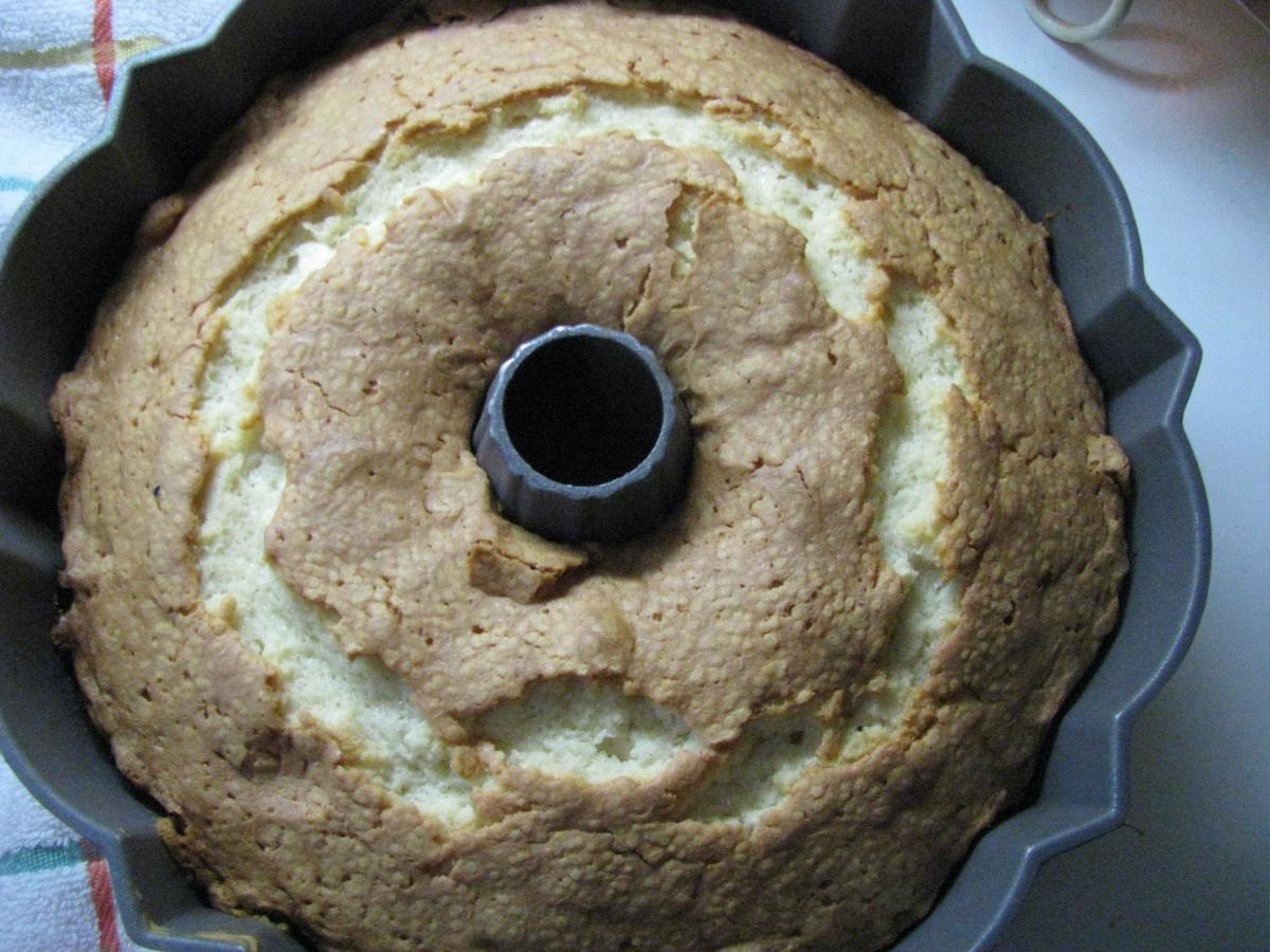 This pound cake uses Crisco, not butter.