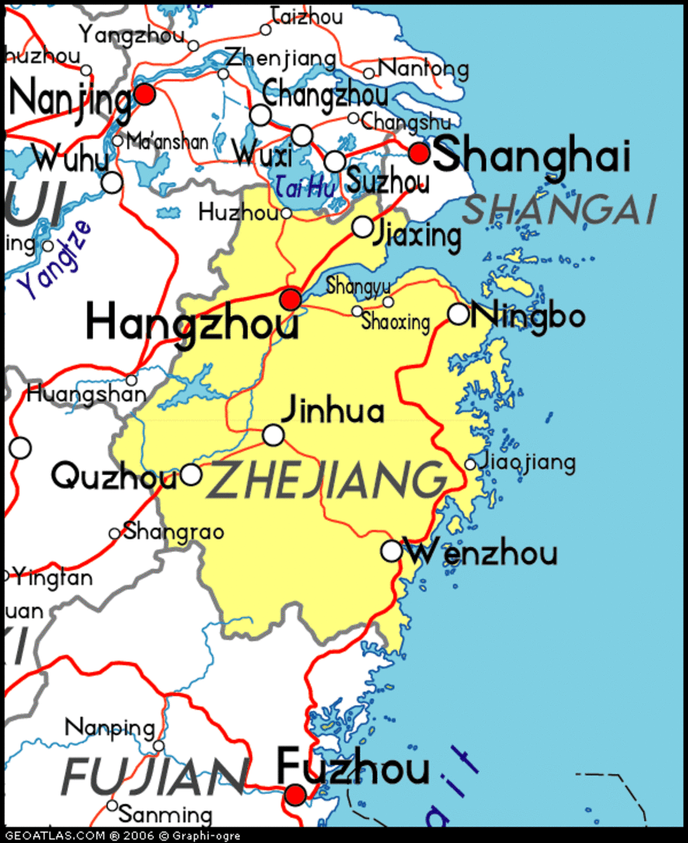 ZHEJIANG Province, CHINA (Photo Credit: http://www.map-of-china.co.uk/map-of-zhejiang.htm)