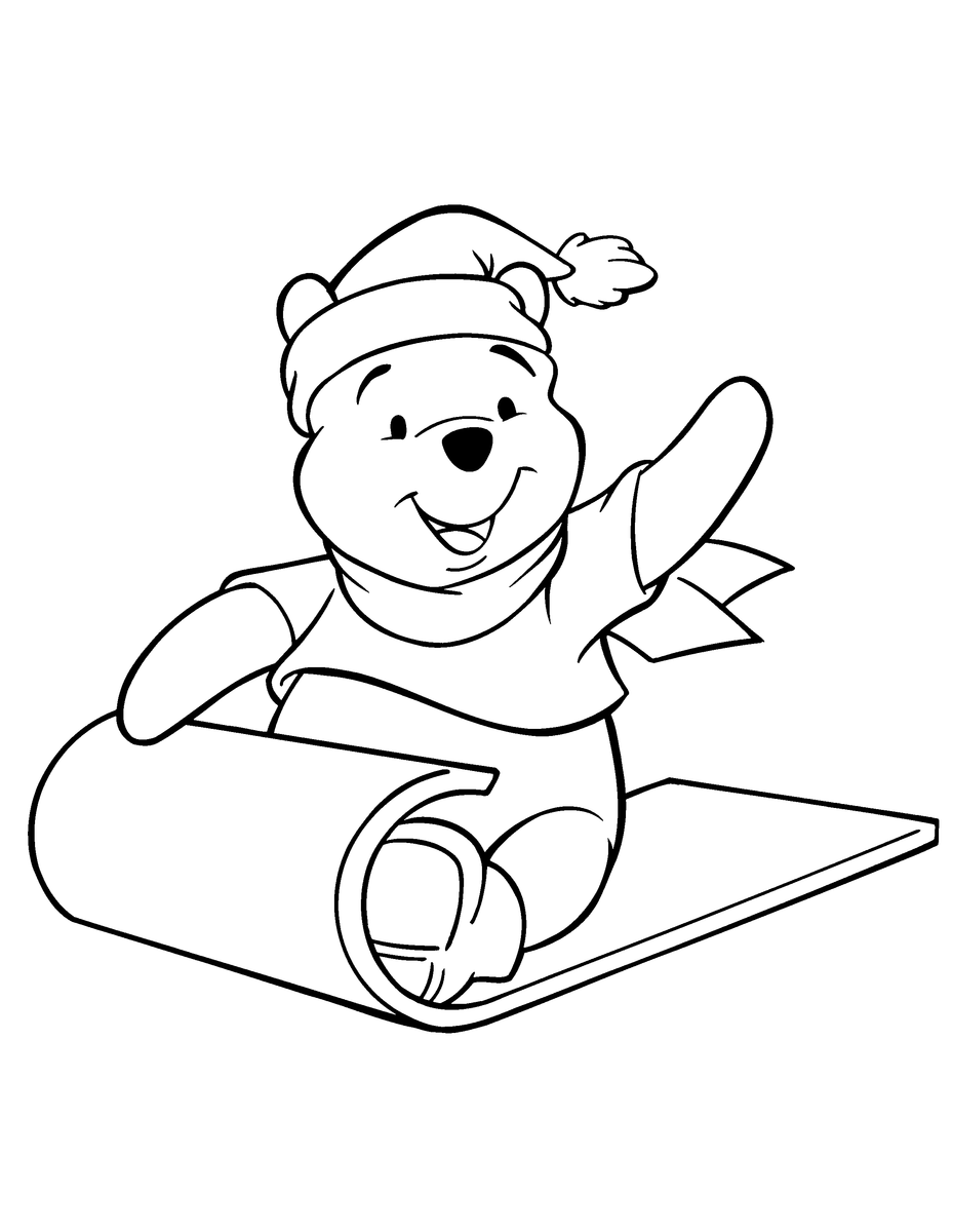 winnie the pooh on sled