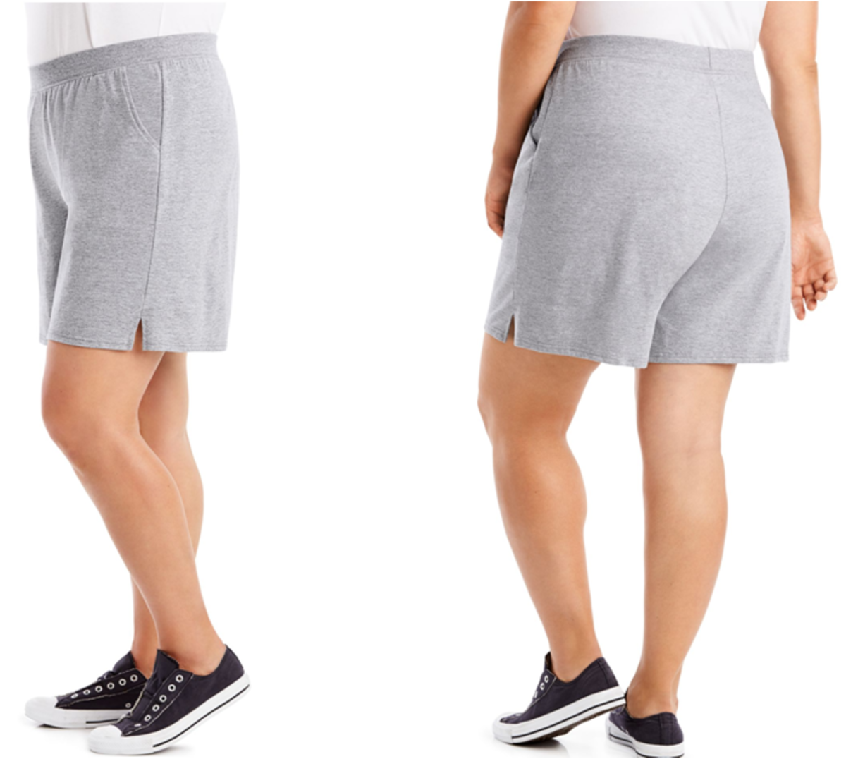 Soft cotton jersey shorts with wide, ribbed elastic waist that flexes for ease of movement