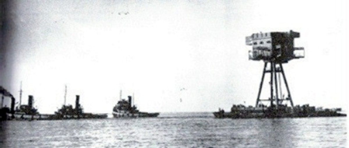 Maunsell Army Fort being towed into position