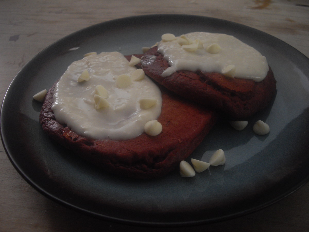 How To Make Luxurious Red Velvet Pancakes with Cream Cheese Frosting