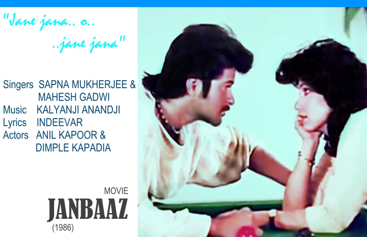 Dimple Kapadia & Anil Kapoor featured in the song "Jane jana..o..jane jana.." for the movie 'JANBAAZ' (1986)
